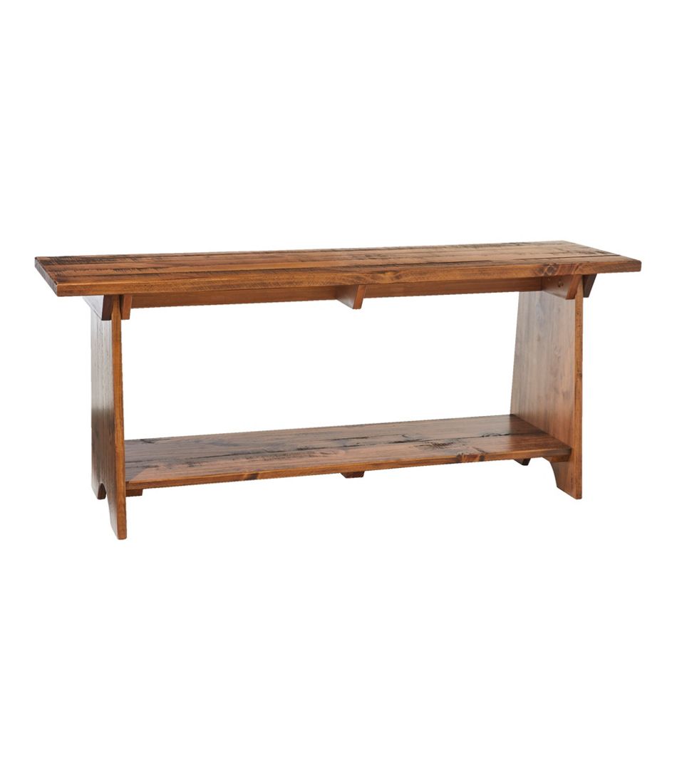 Rustic Wooden Mudroom Bench, Large L.L.Bean New