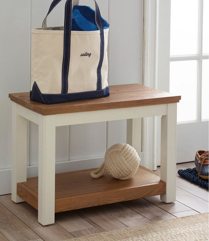 Painted Farmhouse Bench, Wood Top L.L.Bean Classic