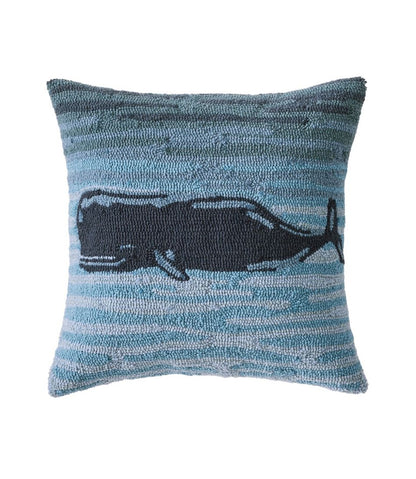 Indoor/Outdoor Hooked Pillow, 18x18 Whale L.L.Bean Trending