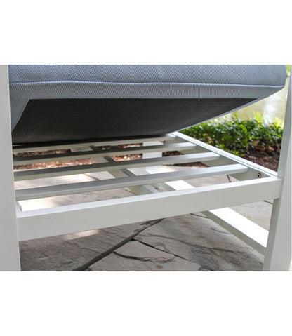 White Aluminum Deep Seating Armchair with Blue Cushions, Set of Two L.L.Bean Recommended