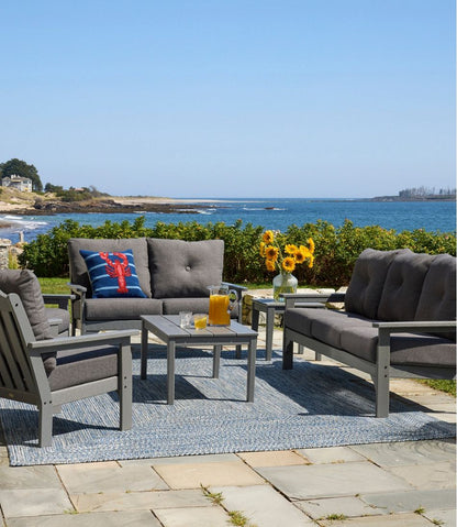 All-Weather Patio Sofa with Textured Cushion, Slate Gray L.L.Bean Value