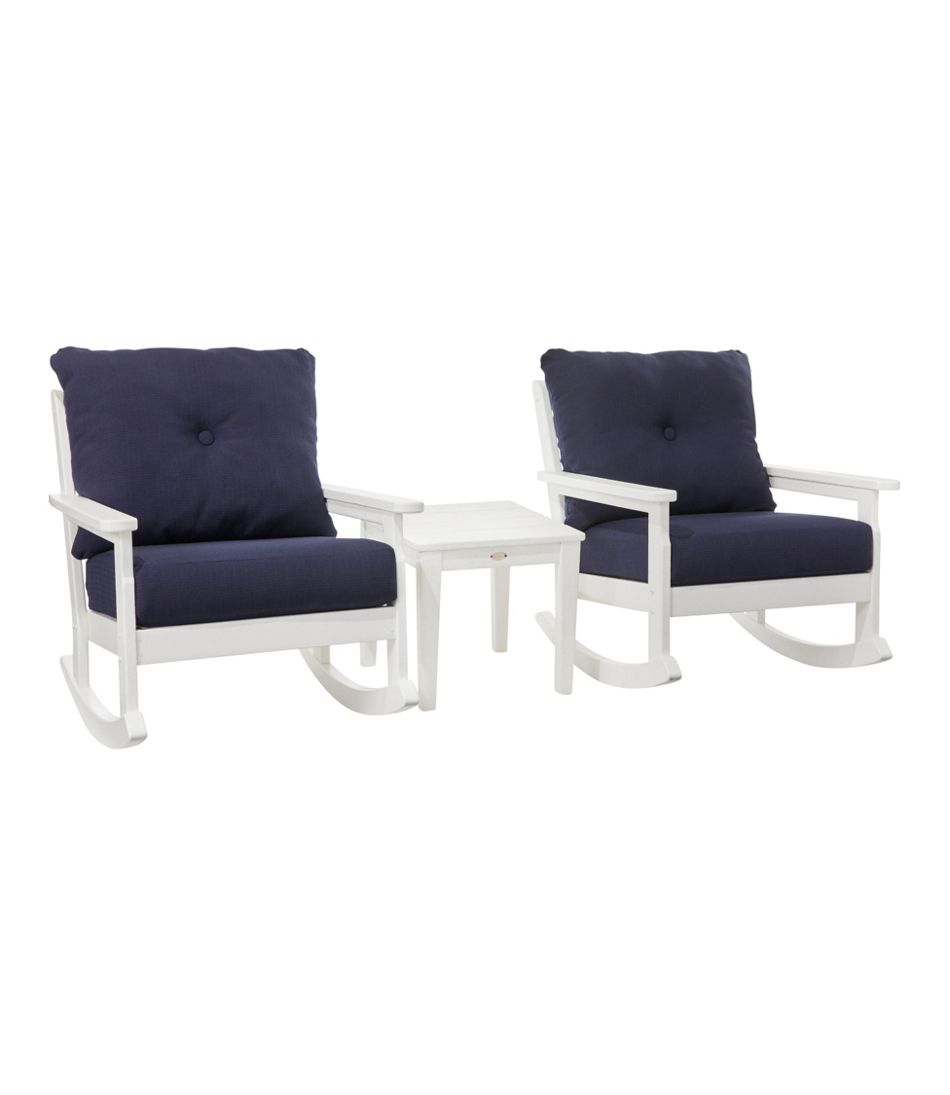All-Weather Patio Rocker Set with Side Table, White L.L.Bean Classic