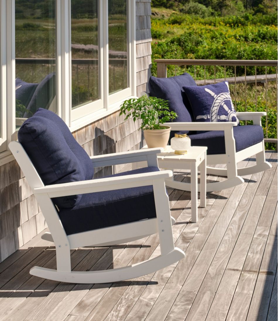 All-Weather Patio Rocker Set with Side Table, White L.L.Bean Classic