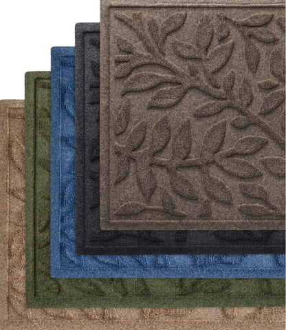 Heavyweight Recycled Waterhog Doormat, Half Round, Woodland Leaf L.L.Bean Popular