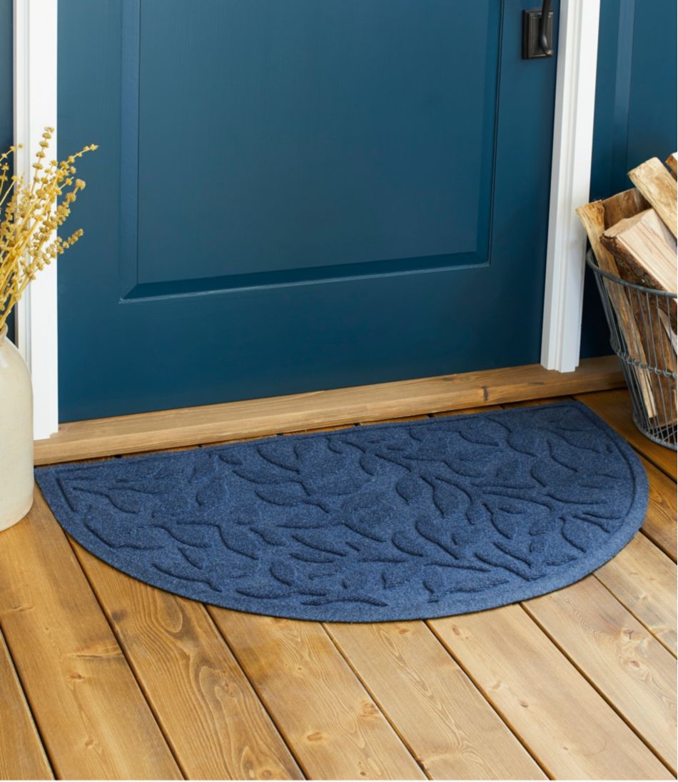 Heavyweight Recycled Waterhog Doormat, Half Round, Woodland Leaf L.L.Bean Popular