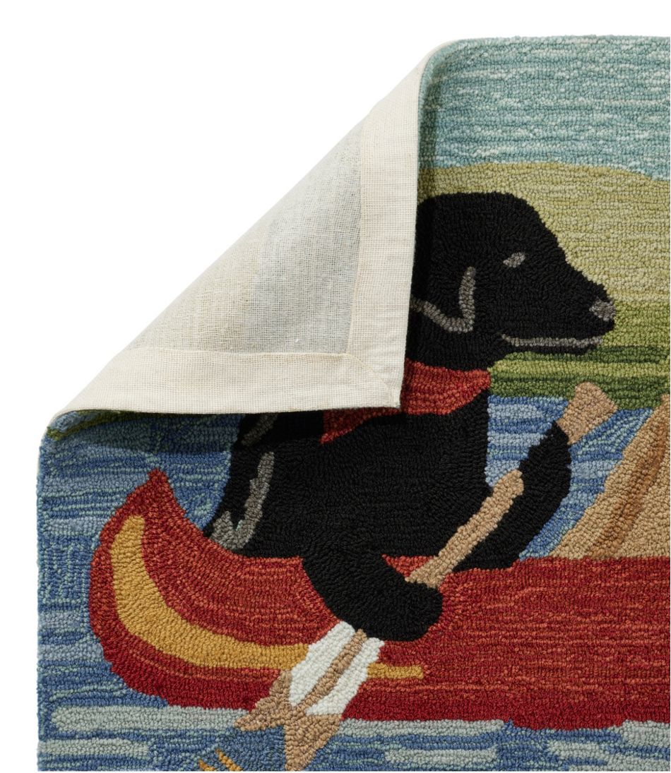 Indoor/Outdoor Vacationland Rug, Dog Canoe L.L.Bean Trending