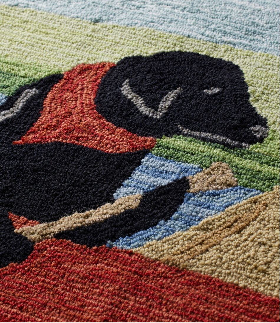 Indoor/Outdoor Vacationland Rug, Dog Canoe L.L.Bean Trending