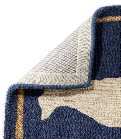 Wool Hooked Novelty Rug, Whale L.L.Bean Value