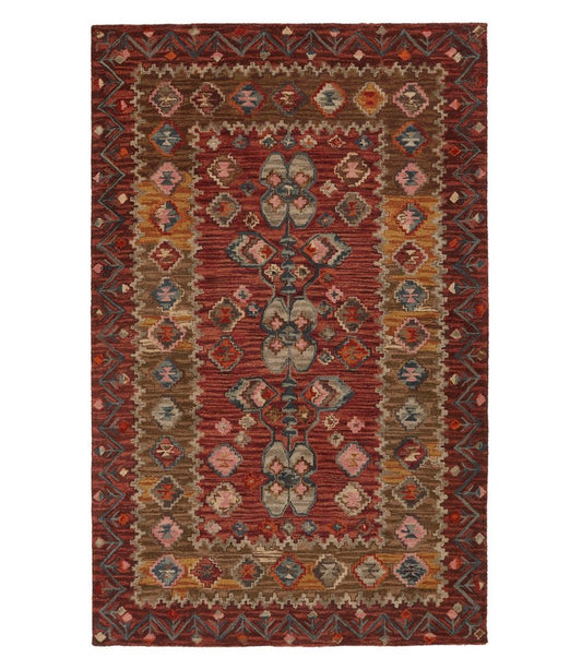 Double Border Wool Hooked Rug, Sienna Multi L.L.Bean Everyday