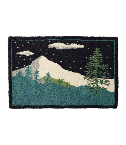 Wool Hooked Novelty Rug, Winter Woods L.L.Bean New