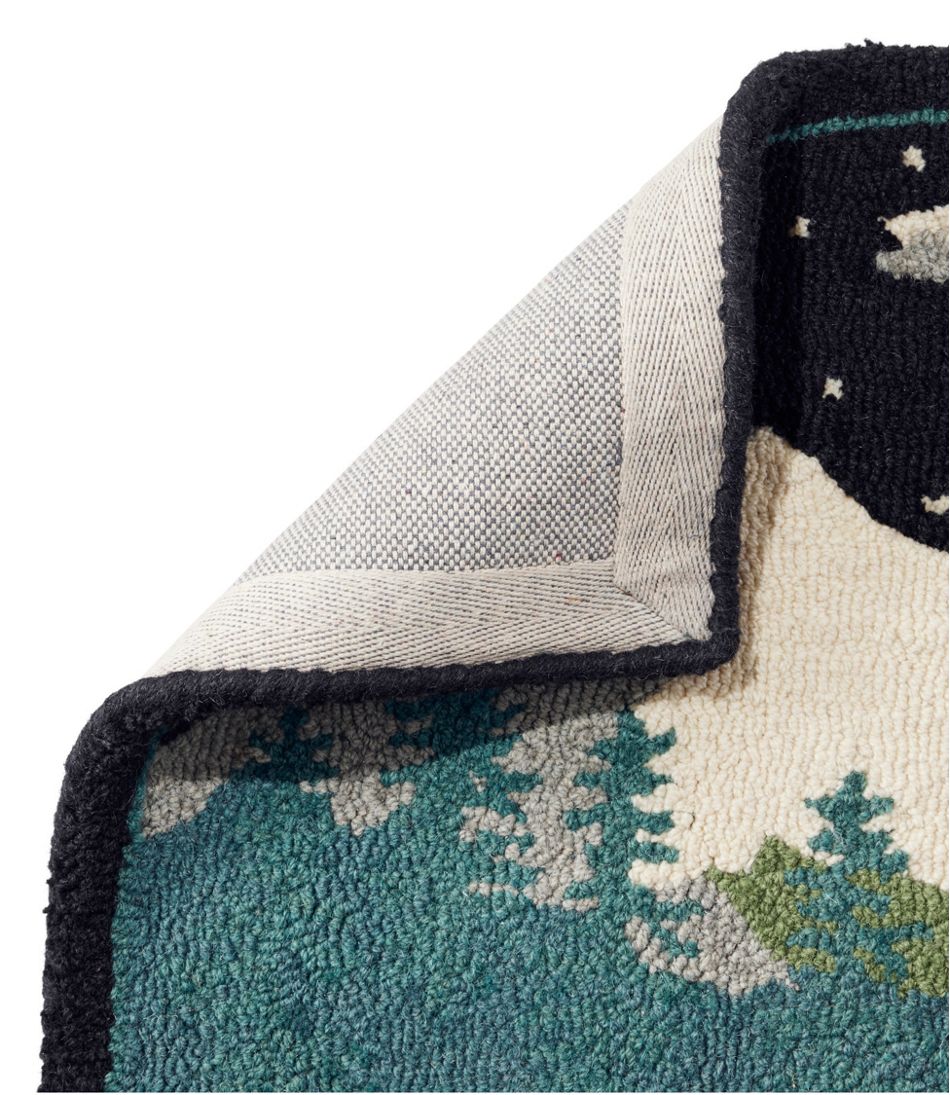 Wool Hooked Novelty Rug, Winter Woods L.L.Bean New