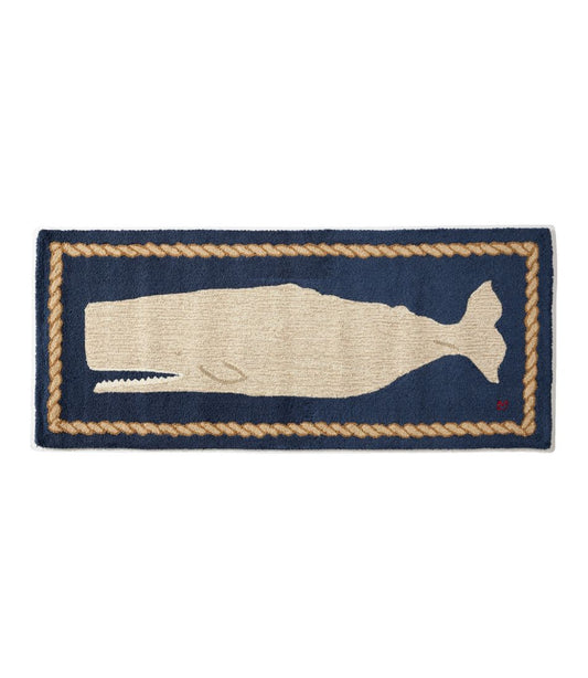 Wool Hooked Novelty Runner, Whale L.L.Bean Essential