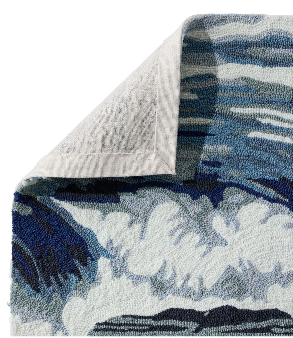 Indoor/Outdoor Vacationland Rug, Ocean Waves L.L.Bean New