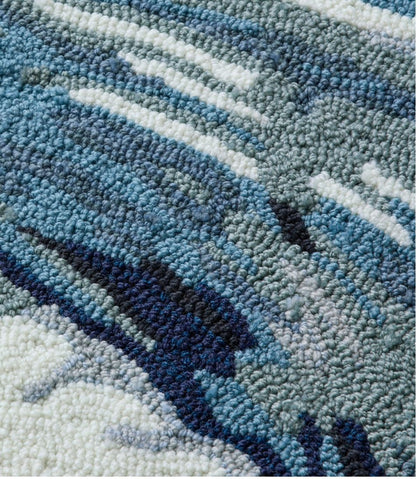 Indoor/Outdoor Vacationland Rug, Ocean Waves L.L.Bean New