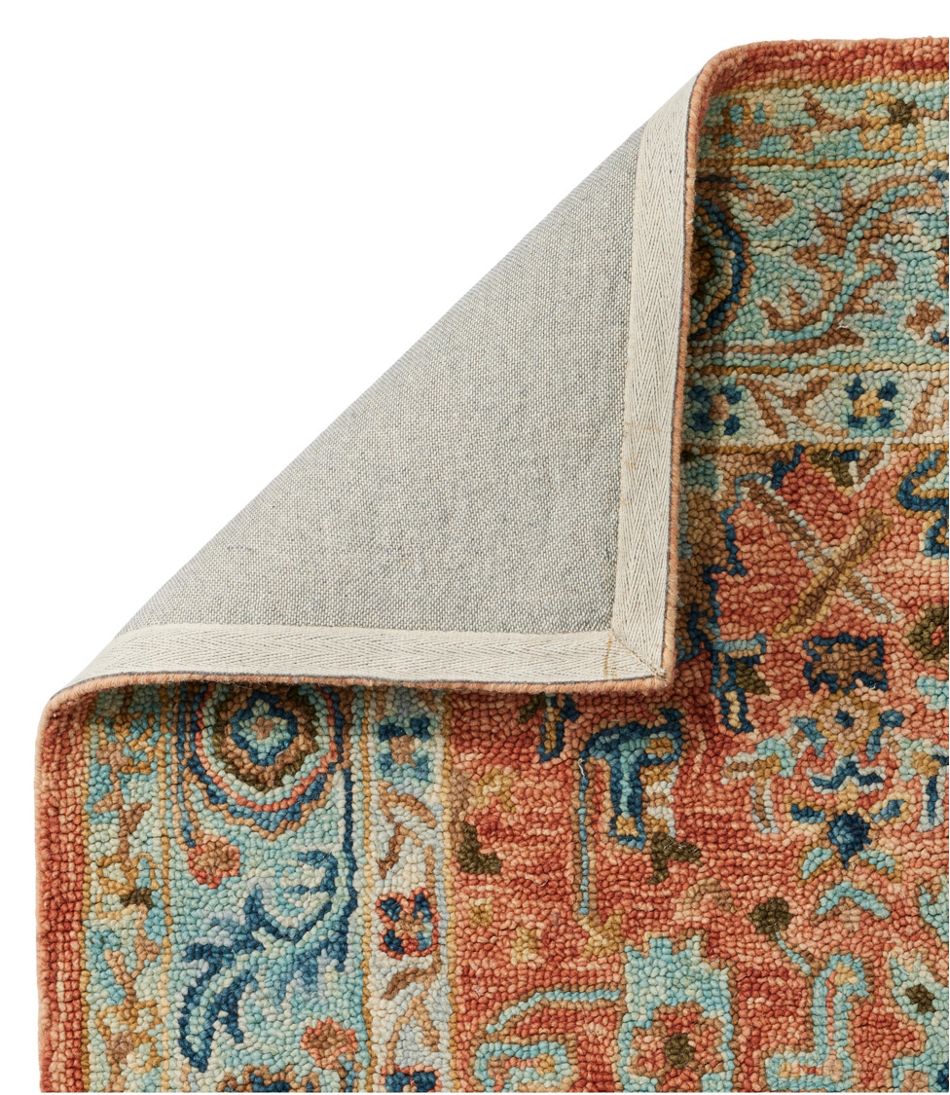 Single Border Terracotta Wool Tufted Rug L.L.Bean Essential