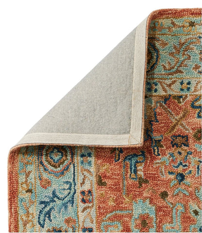 Single Border Terracotta Wool Tufted Rug L.L.Bean Essential