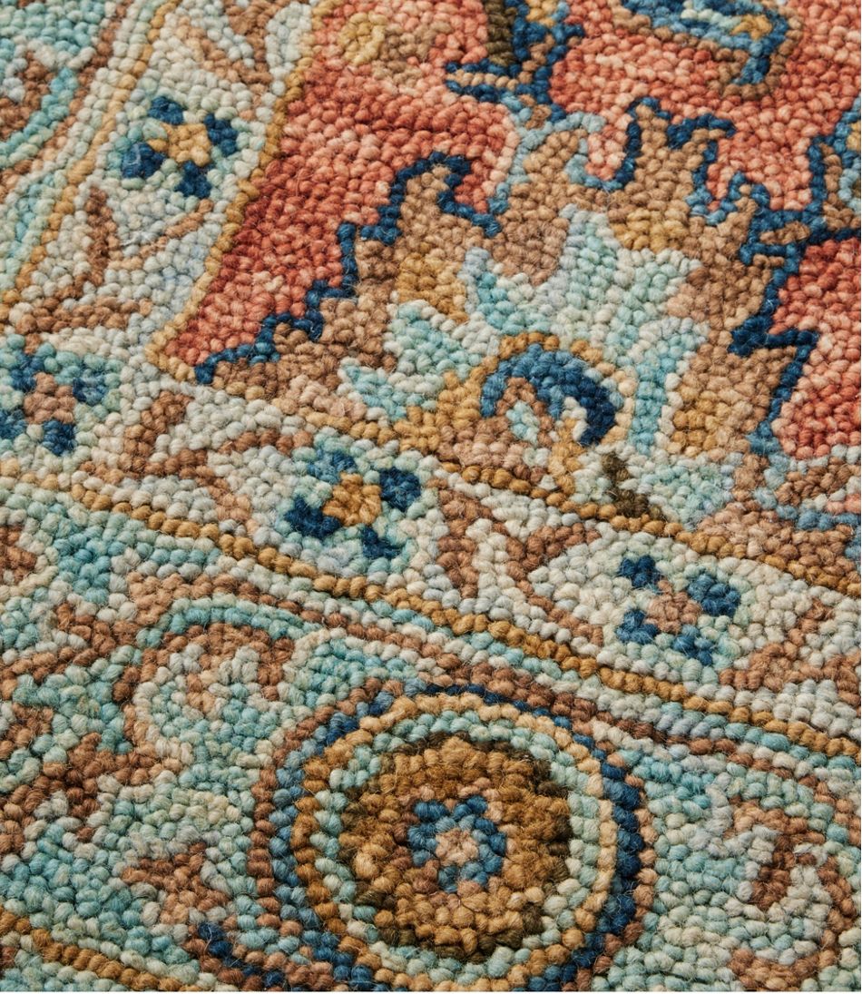 Single Border Terracotta Wool Tufted Rug L.L.Bean Essential