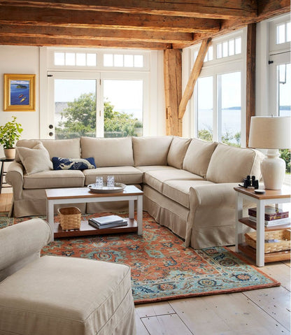 Single Border Terracotta Wool Tufted Rug L.L.Bean Essential