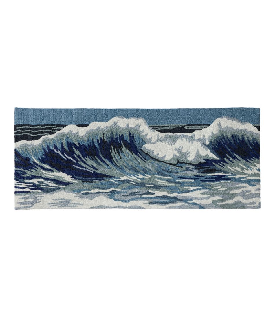 Indoor/Outdoor Vacationland Runner, Ocean Waves L.L.Bean New