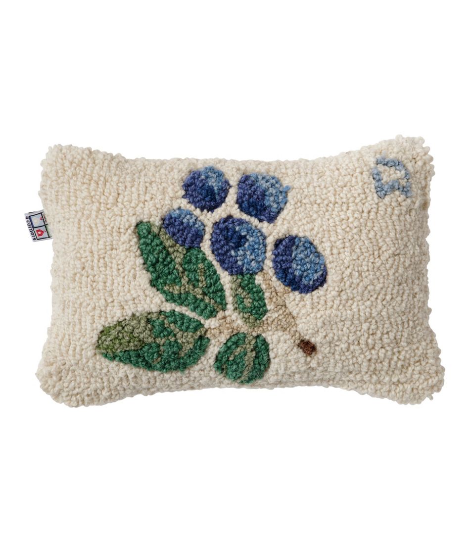 Wool Hooked Throw Pillow, Blueberries, 8" x 12" L.L.Bean Top Pick