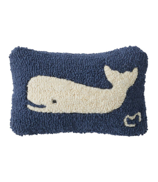 Wool Hooked Throw Pillow, Whale, 8" x 12" L.L.Bean Popular