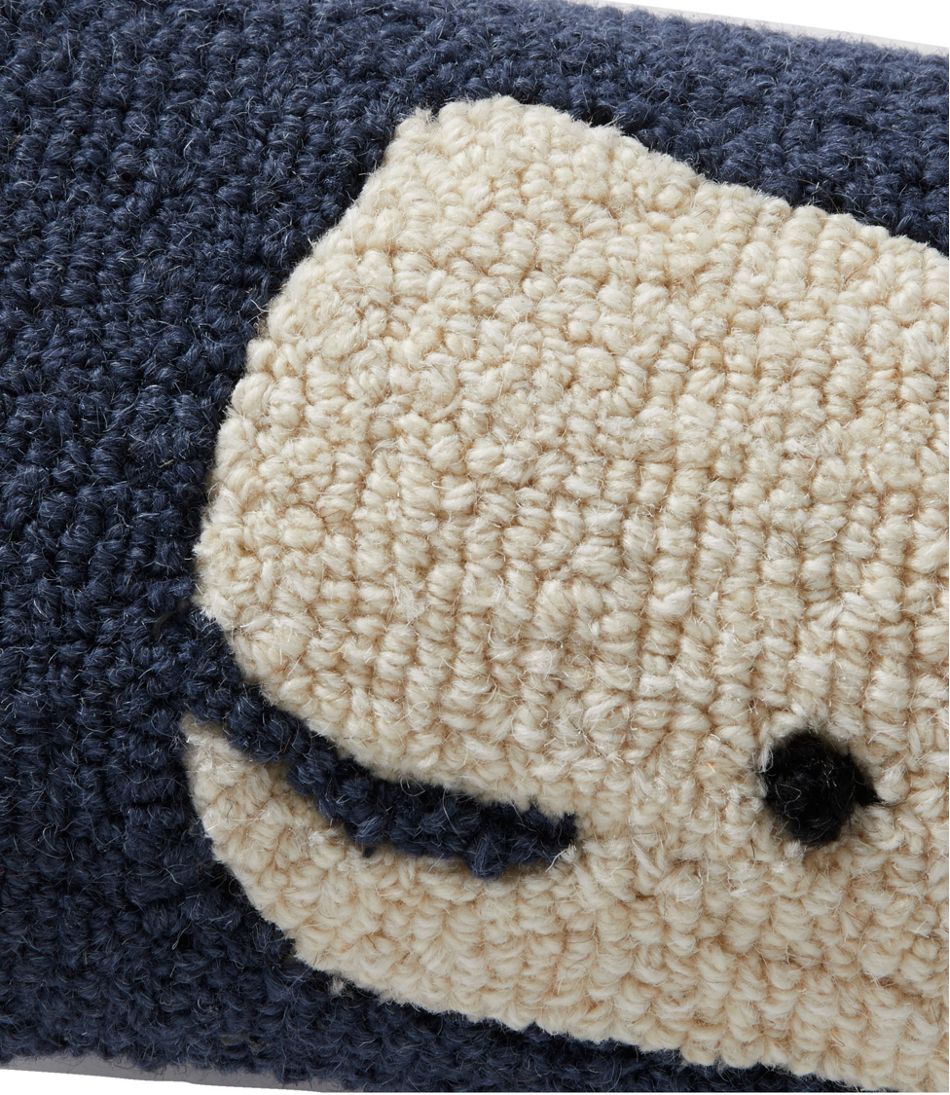 Wool Hooked Throw Pillow, Whale, 8" x 24" L.L.Bean Recommended