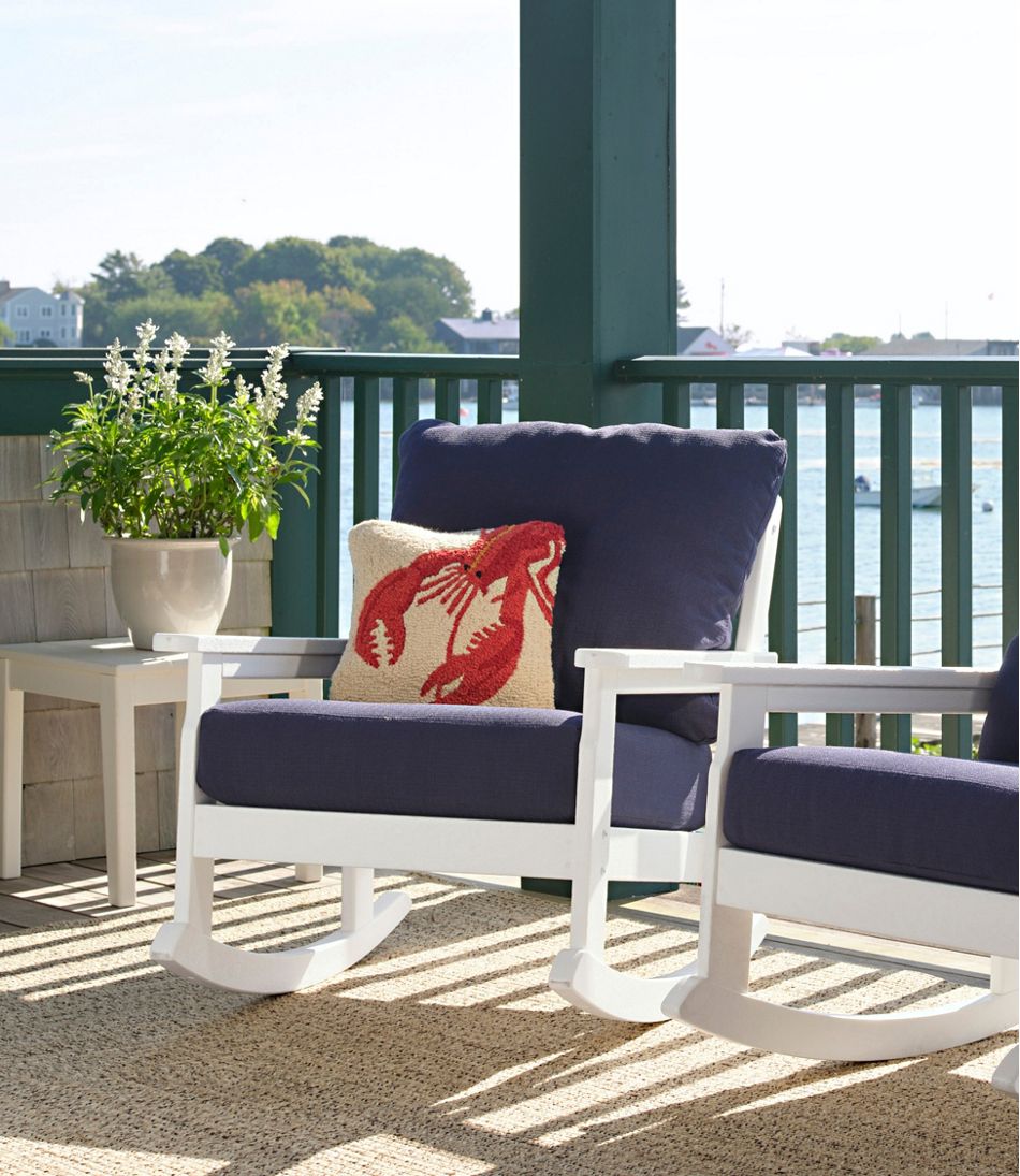 Wool Hooked Throw Pillow, Red Lobster, 14" x 14" L.L.Bean Everyday