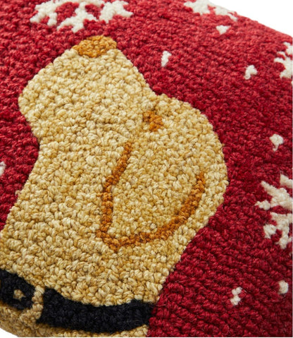 Wool Hooked Throw Pillow, Snowflake Yellow Lab, 14" x 14" L.L.Bean Premium