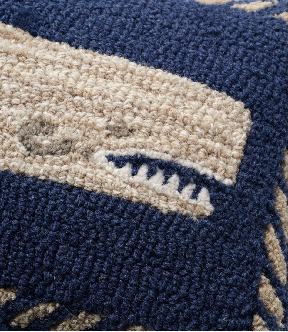 Wool Hooked Throw Pillow, Whale, 12" x 18" L.L.Bean Trending
