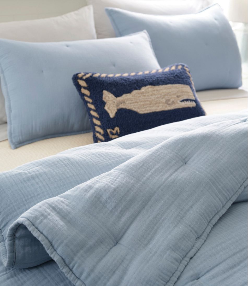 Wool Hooked Throw Pillow, Whale, 12" x 18" L.L.Bean Trending