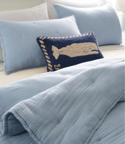 Wool Hooked Throw Pillow, Whale, 12" x 18" L.L.Bean Trending