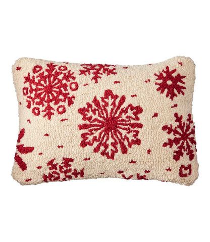 Wool Hooked Throw Pillow, Snowflake, 14" x 20" L.L.Bean Essential