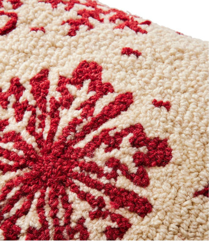 Wool Hooked Throw Pillow, Snowflake, 14" x 20" L.L.Bean Essential