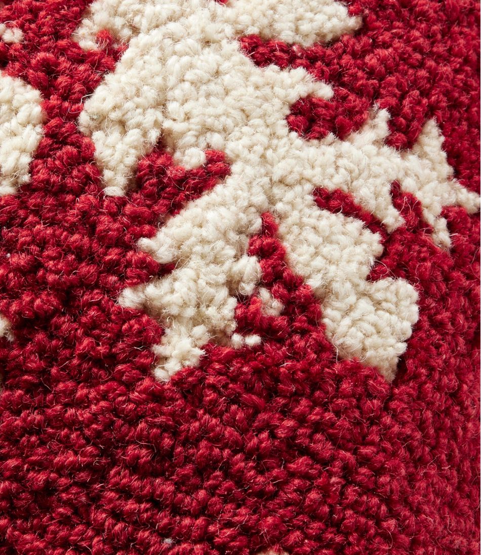 Wool Hooked Throw Pillow, Snowflake, 14" x 14" L.L.Bean New