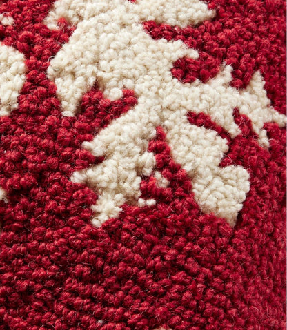 Wool Hooked Throw Pillow, Snowflake, 14" x 14" L.L.Bean New