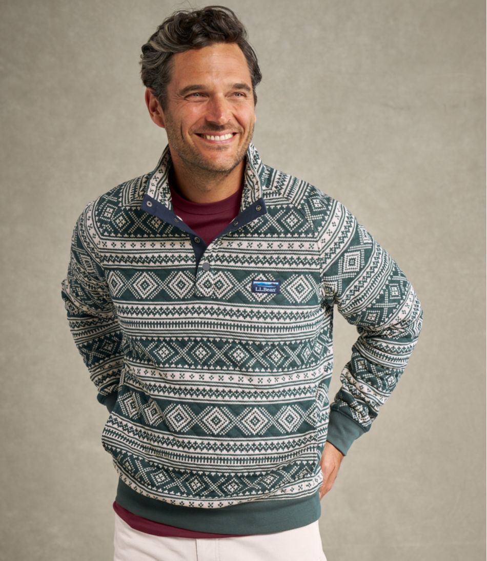Men's Bean's Quilted Sweatshirt, Mockneck, Print L.L.Bean Trending