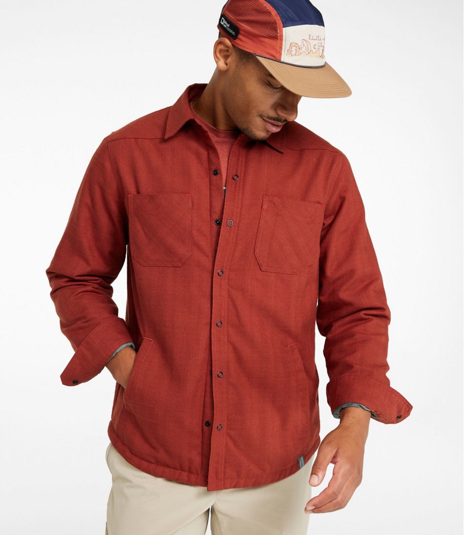 Men's Katahdin Performance Flannel Shirt-Jacket, Hi-Pile Fleece-Lined Solid L.L.Bean Best Seller