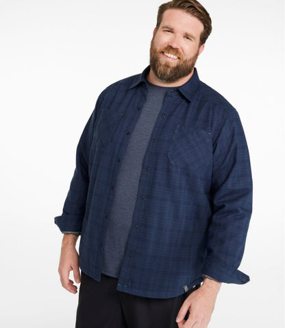 Men's Katahdin Performance Flannel Shirt-Jacket, Hi-Pile Fleece-Lined Solid L.L.Bean Best Seller