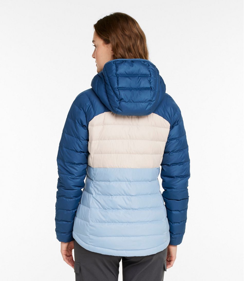 Women's Bean's Down Hooded Jacket, Colorblock L.L.Bean Premium