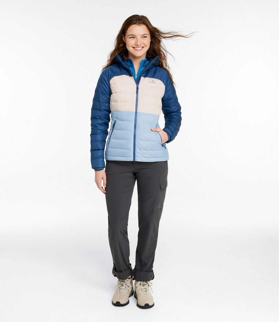 Women's Bean's Down Hooded Jacket, Colorblock L.L.Bean Premium