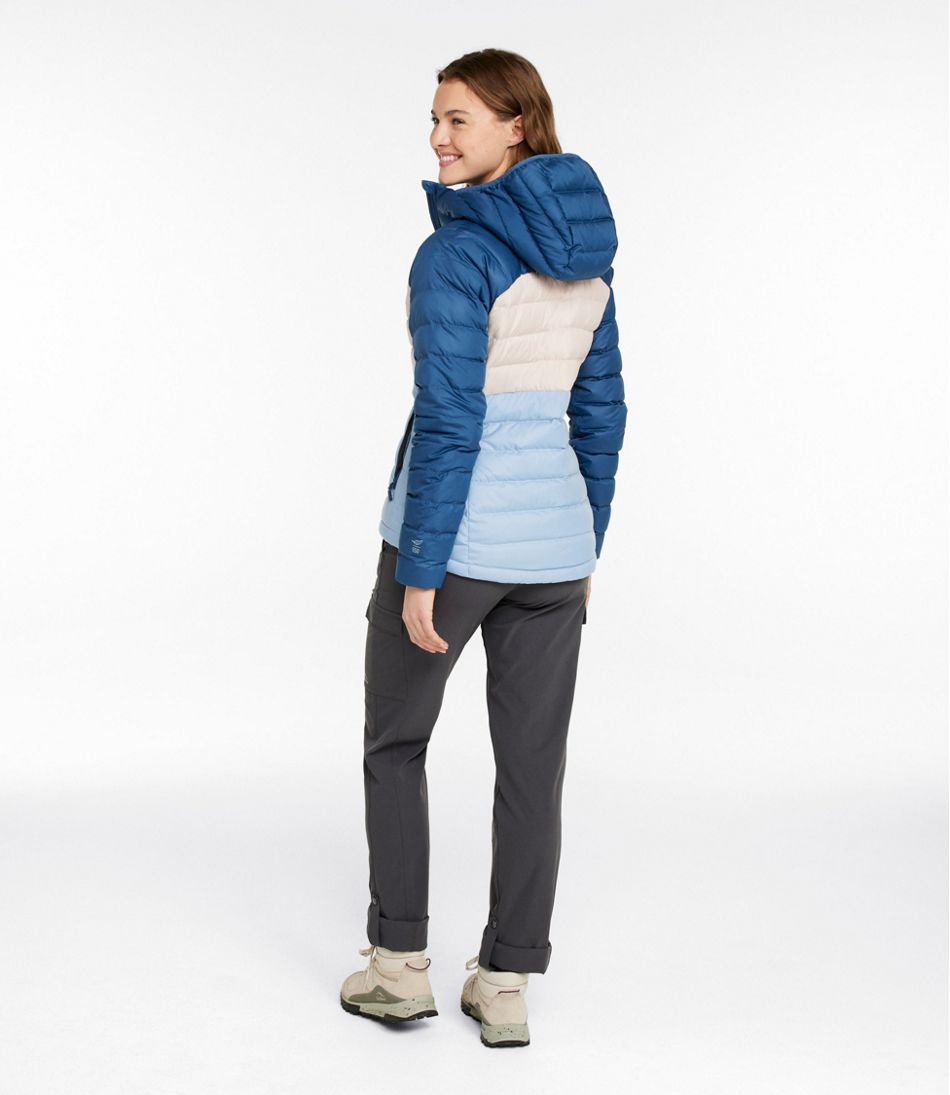 Women's Bean's Down Hooded Jacket, Colorblock L.L.Bean Premium