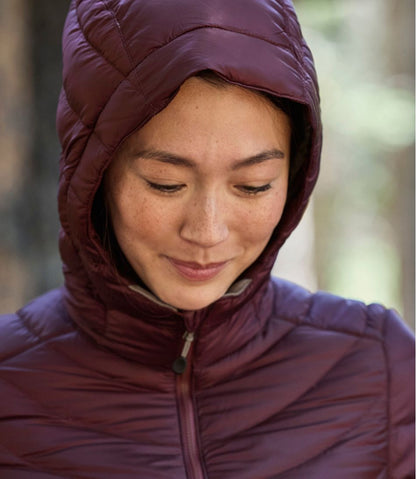 Women's Ultralight 850 Down Hooded Coat, Three-Quarter Length L.L.Bean New