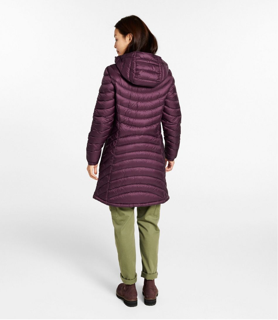 Women's Ultralight 850 Down Hooded Coat, Three-Quarter Length L.L.Bean New