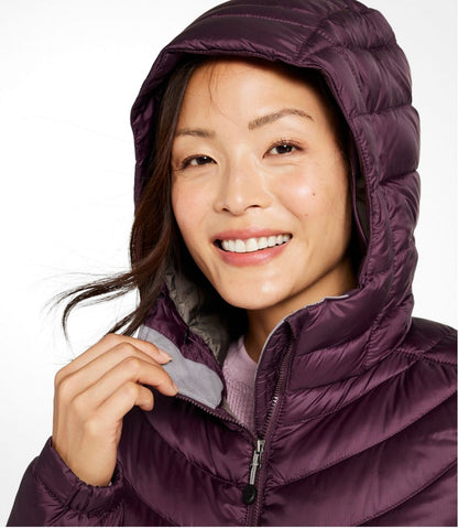 Women's Ultralight 850 Down Hooded Coat, Three-Quarter Length L.L.Bean New