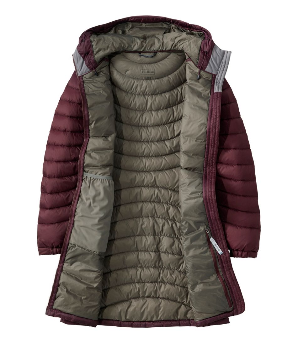 Women's Ultralight 850 Down Hooded Coat, Three-Quarter Length L.L.Bean New